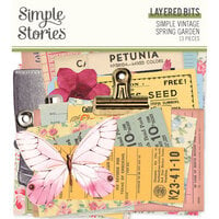 Simple Stories - Simple Vintage Spring Garden Collection - Ephemera - Layered Bits & Pieces