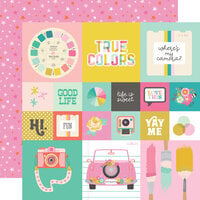 Simple Stories - True Colors Collection - 12 x 12 Double Sided Paper - 2 x 2 And 4 x 4 Elements