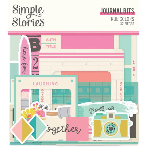 Simple Stories - True Colors Collection - Ephemera - Journal Bits And Pieces