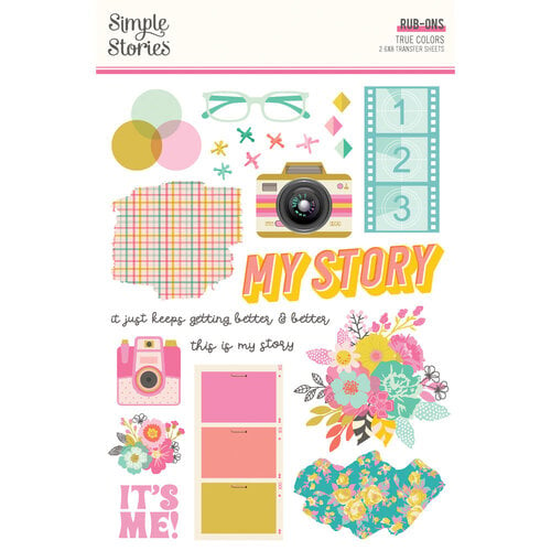 Simple Stories - True Colors Collection - Rub Ons