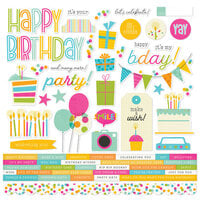 Simple Stories - Birthday Collection - 12 x 12 Cardstock Stickers