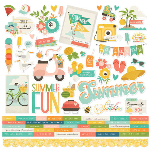 Simple Stories - Summer Snapshots Collection - 12 x 12 Cardstock Stickers