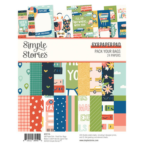 Simple Stories - Pack Your Bags Collection - 6 x 8 Paper Pad
