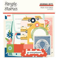 Simple Stories - Pack Your Bags Collection - Ephemera - Journal Bits And Pieces