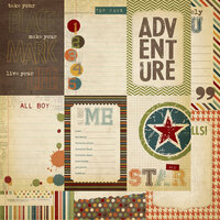 Simple Stories - Awesome Collection - 12 x 12 Double Sided Paper - Vertical Journaling Card Elements