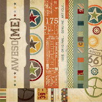 Simple Stories - Awesome Collection - 12 x 12 Double Sided Paper - Border and Title Strip Elements