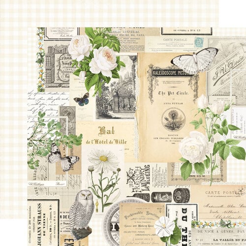 Simple Stories - Simple Vintage Essentials Color Palette Collection - 12 x 12 Double Sided Paper - Cream Collage