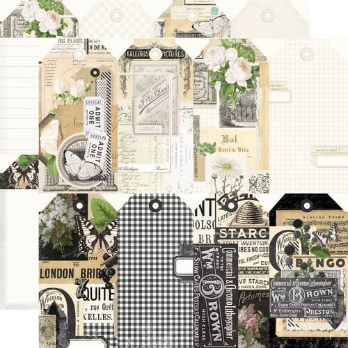 Simple Stories - Simple Vintage Essentials Color Palette Collection - 12 x 12 Double Sided Paper - Cream And Black Tags