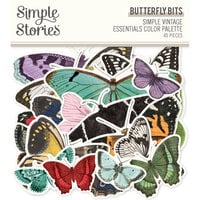Simple Stories - Simple Vintage Essentials Color Palette Collection - Ephemera - Butterfly Bits And Pieces