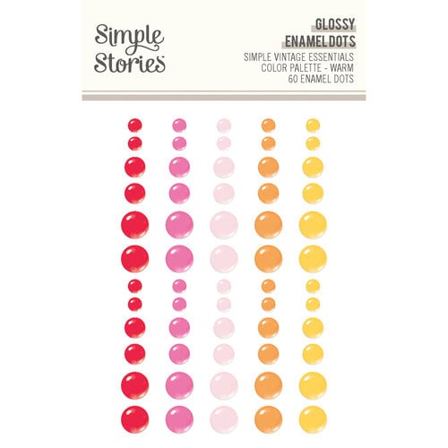 Simple Stories - Simple Vintage Essentials Color Palette Collection - Glossy Enamel Dots - Warm