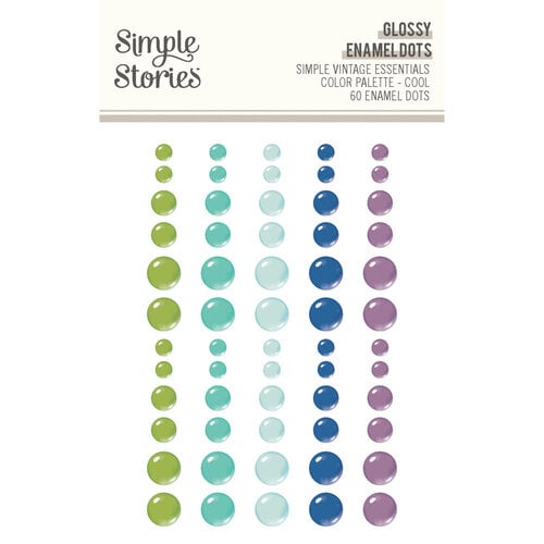 Simple Stories - Simple Vintage Essentials Color Palette Collection - Glossy Enamel Dots - Cool