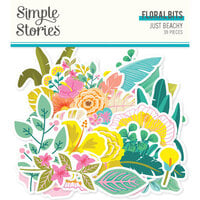 Simple Stories - Just Beachy Collection - Ephemera - Floral Bits And Pieces