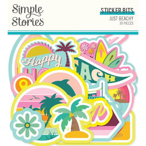 Simple Stories - Just Beachy Collection - Ephemera - Sticker Bits And Pieces