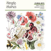 Simple Stories - Simple Vintage Meadow Flowers Collection - Ephemera - Floral Bits And Pieces