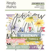 Simple Stories - Simple Vintage Meadow Flowers Collection - Ephemera - Sentiment Bits