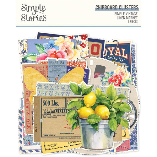 Simple Stories - Simple Vintage Linen Market Collection - Chipboard Clusters