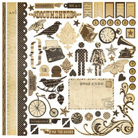 Simple Stories - Documented Collection - 12 x 12 Cardstock Stickers - Fundamentals