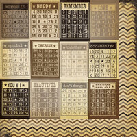 Simple Stories - Documented Collection - 12 x 12 Double Sided Paper - Mini Bingo Cards