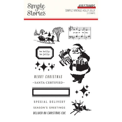 Simple Stories - Simple Vintage Holly Jolly Collection - Clear Photopolymer Stamps