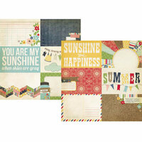 Simple Stories - Summer Fresh Collection - 12 x 12 Double Sided Paper - Journaling Card Elements 1