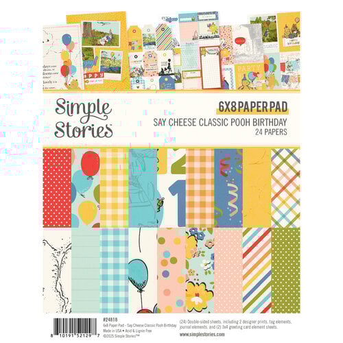 Simple Stories - Say Cheese Classic Pooh Birthday Collection - 6 x 8 Paper Pad