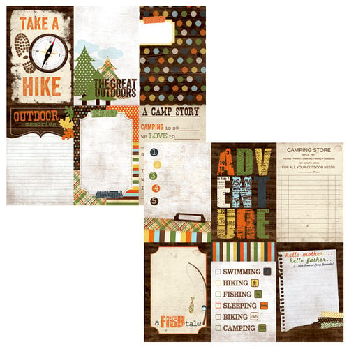Simple Stories - Take a Hike Collection - 12 x 12 Double Sided Paper - Vertical Journaling Card Elements