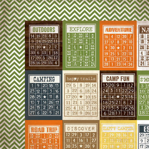 Simple Stories - Take a Hike Collection - 12 x 12 Double Sided Paper - Bingo Cards
