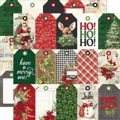 Simple Stories - Simple Vintage Believe Collection - 12 x 12 Double Sided Paper - Tag Elements