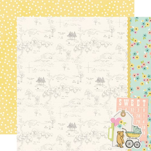 Simple Stories - Say Cheese Classic Pooh Baby Collection - 12 x 12 Double Sided Paper - Worth The Wait