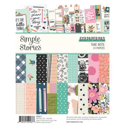 Simple Stories - Take Note Collection - 6 x 8 Paper Pad