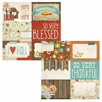 Simple Stories - Harvest Lane Collection - 12 x 12 Double Sided Paper - Journaling Card Elements 1