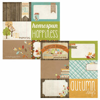 Simple Stories - Harvest Lane Collection - 12 x 12 Double Sided Paper - Journaling Card Elements 2