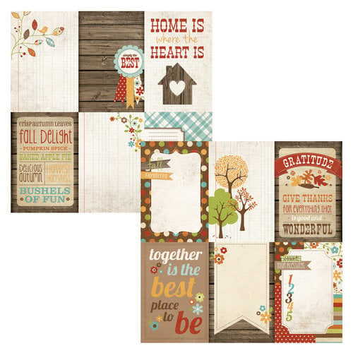 Simple Stories - Harvest Lane Collection - 12 x 12 Double Sided Paper - Vertical Journaling Card Elements
