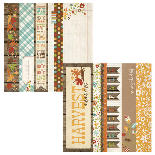 Simple Stories - Harvest Lane Collection - 12 x 12 Double Sided Paper - Border and Title Strip Elements