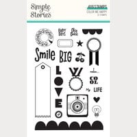 Simple Stories - Color Me Happy Collection - Clear Photopolymer Stamps