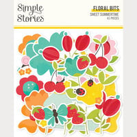 Simple Stories - Sweet Summertime Collection - Ephemera - Floral Bits And Pieces