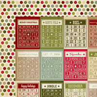 Simple Stories - Handmade Holiday Collection - Christmas - 12 x 12 Double Sided Paper - Bingo Cards