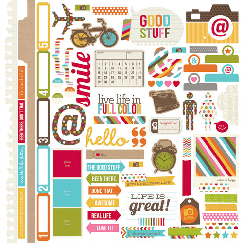 Simple Stories - SNAP Life Collection - 12 x 12 Cardstock Stickers - Fundamentals