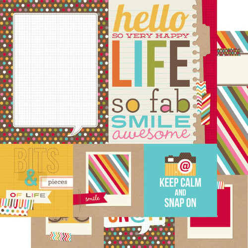 Simple Stories - SNAP Life Collection - 12 x 12 Double Sided Paper - SNAP Quote and Photo Mat Elements