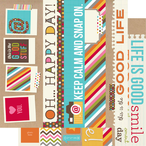 Simple Stories - SNAP Life Collection - 12 x 12 Double Sided Paper - SNAP Border and Title Strip Elements