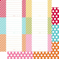 Simple Stories - SNAP Color Vibe Collection - 12 x 12 Double Sided Paper - Dot Stripe Journaling 2