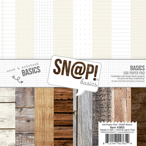 Simple Stories - SNAP Studio Basics Collection - 6 x 6 Paper Pad