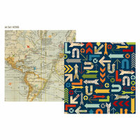 Simple Stories - Urban Traveler Collection - 12 x 12 Double Sided Paper - Jet Set
