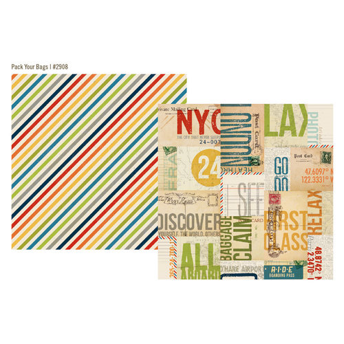 Simple Stories - Urban Traveler Collection - 12 x 12 Double Sided Paper - Pack Your Bags