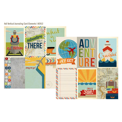 Simple Stories - Urban Traveler Collection - 12 x 12 Double Sided Paper - 4 x 6 Vertical Journaling Card Elements