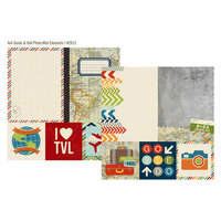 Simple Stories - Urban Traveler Collection - 12 x 12 Double Sided Paper - Quote and Photo Mat Elements