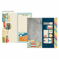 Simple Stories - Urban Traveler Collection - 12 x 12 Double Sided Paper - Page Elements