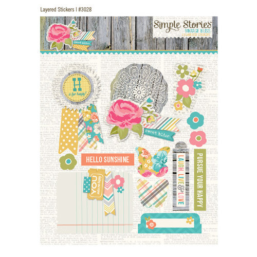 Simple Stories - Vintage Bliss Collection - Layered Stickers