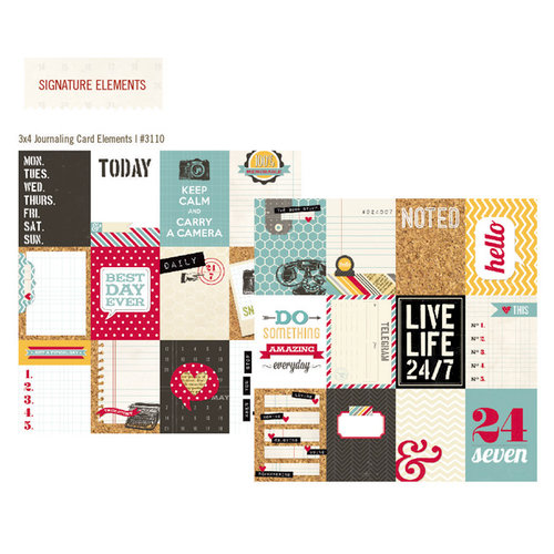 Simple Stories - 24 Seven Collection - 12 x 12 Double Sided Paper - 3 x 4 Journaling Card Elements