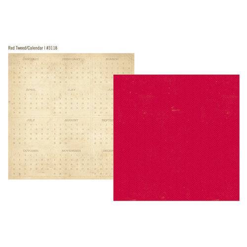 Simple Stories - 24 Seven Collection - 12 x 12 Double Sided Paper - Red Tweed